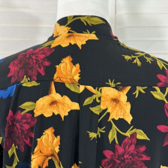 Susan Graver Bomber Jacket Large Floral Stretch Lightweight - Picture 9 of 16